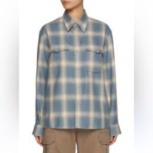 $295 The Kooples NWT Woven Plaid Long Sleeve Shirt